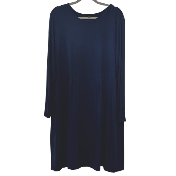 J.Jill wherever collection long sleeve stretch jersey knit dress XL navy - Picture 1 of 7